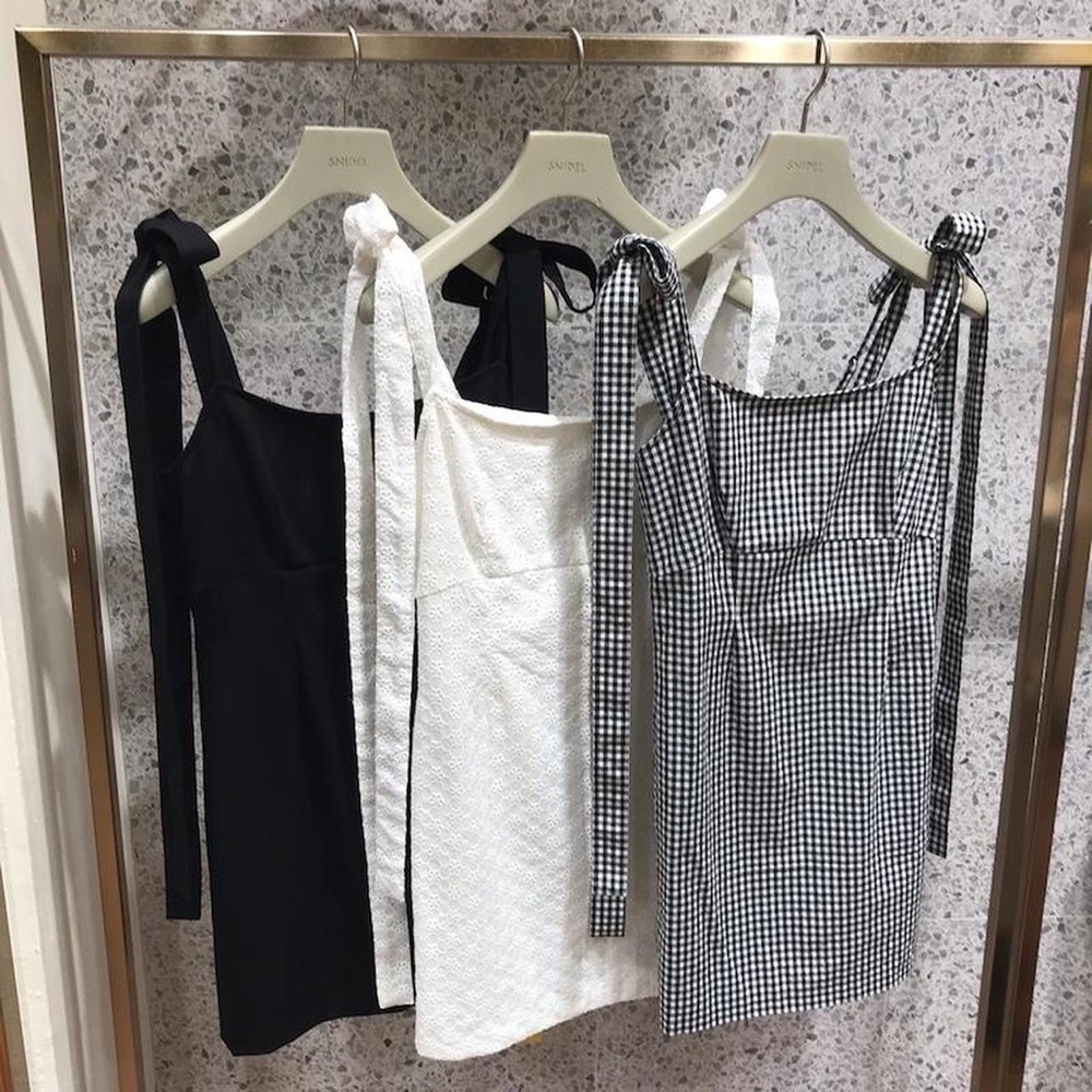 ❌SOLD❌ SNIDEL Ribbon Layered Square Neck Mini Dress